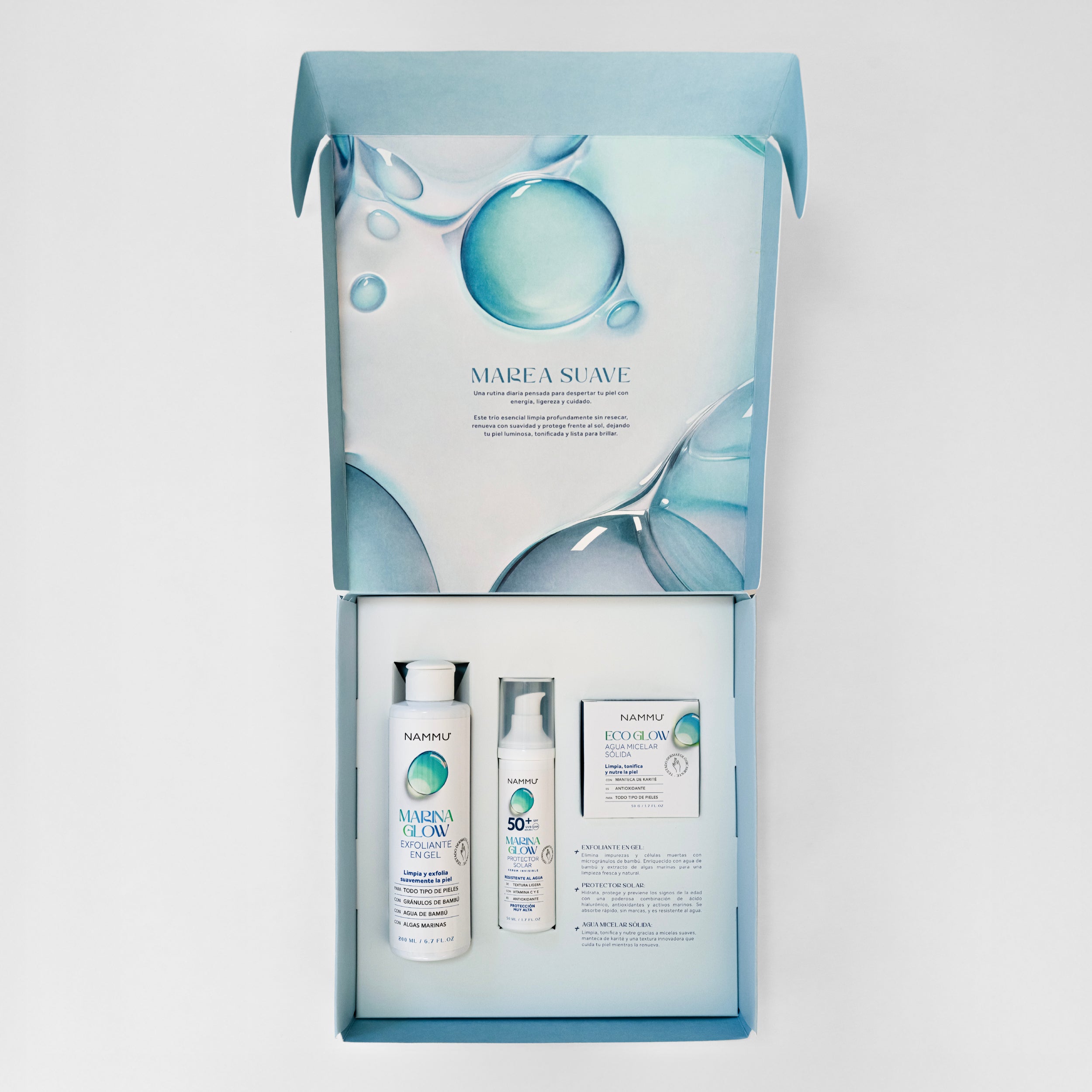 Marina Glow Kit de Día: Limpieza y Protección Solar