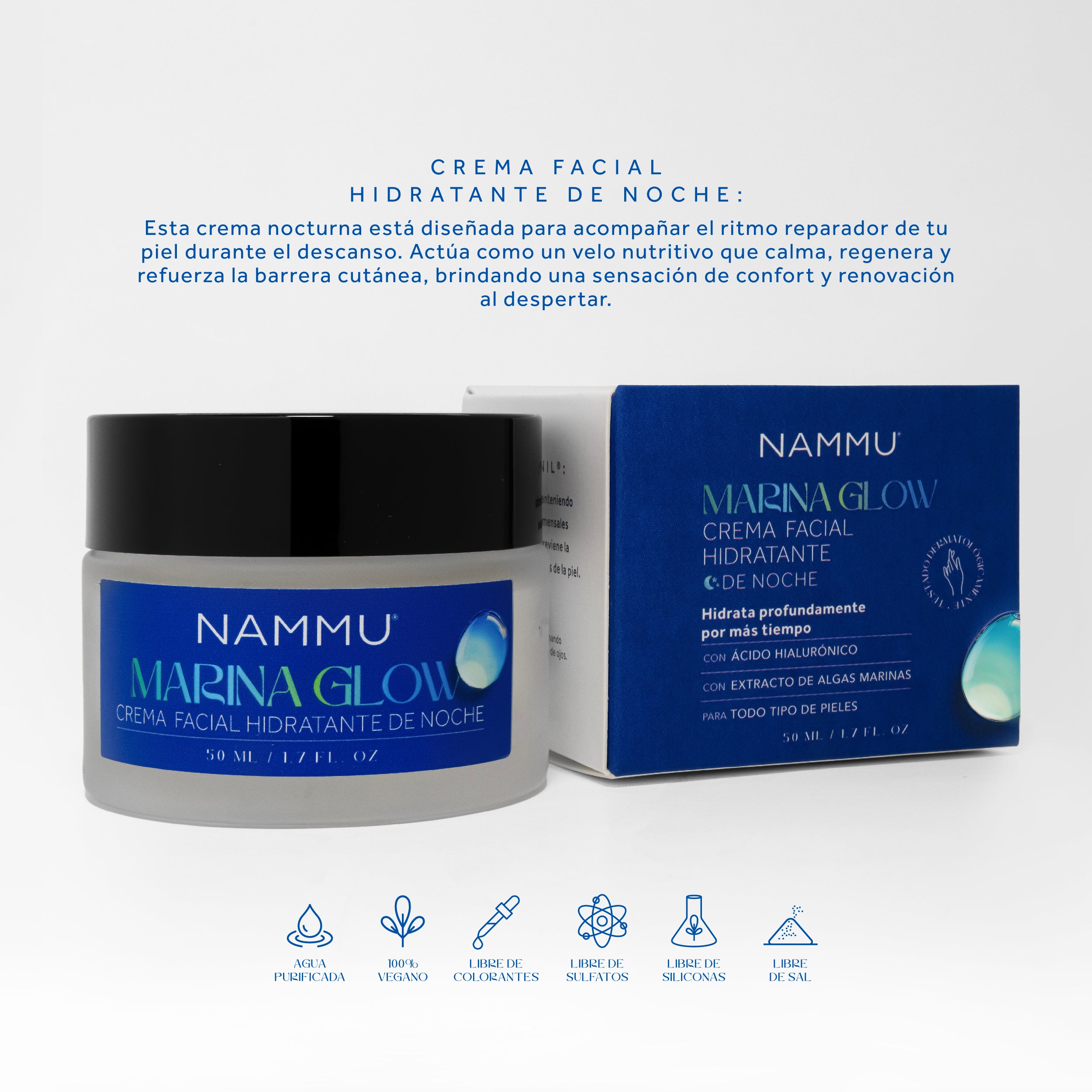 Marina Glow Crema Hidratante de Noche - 50 mL
