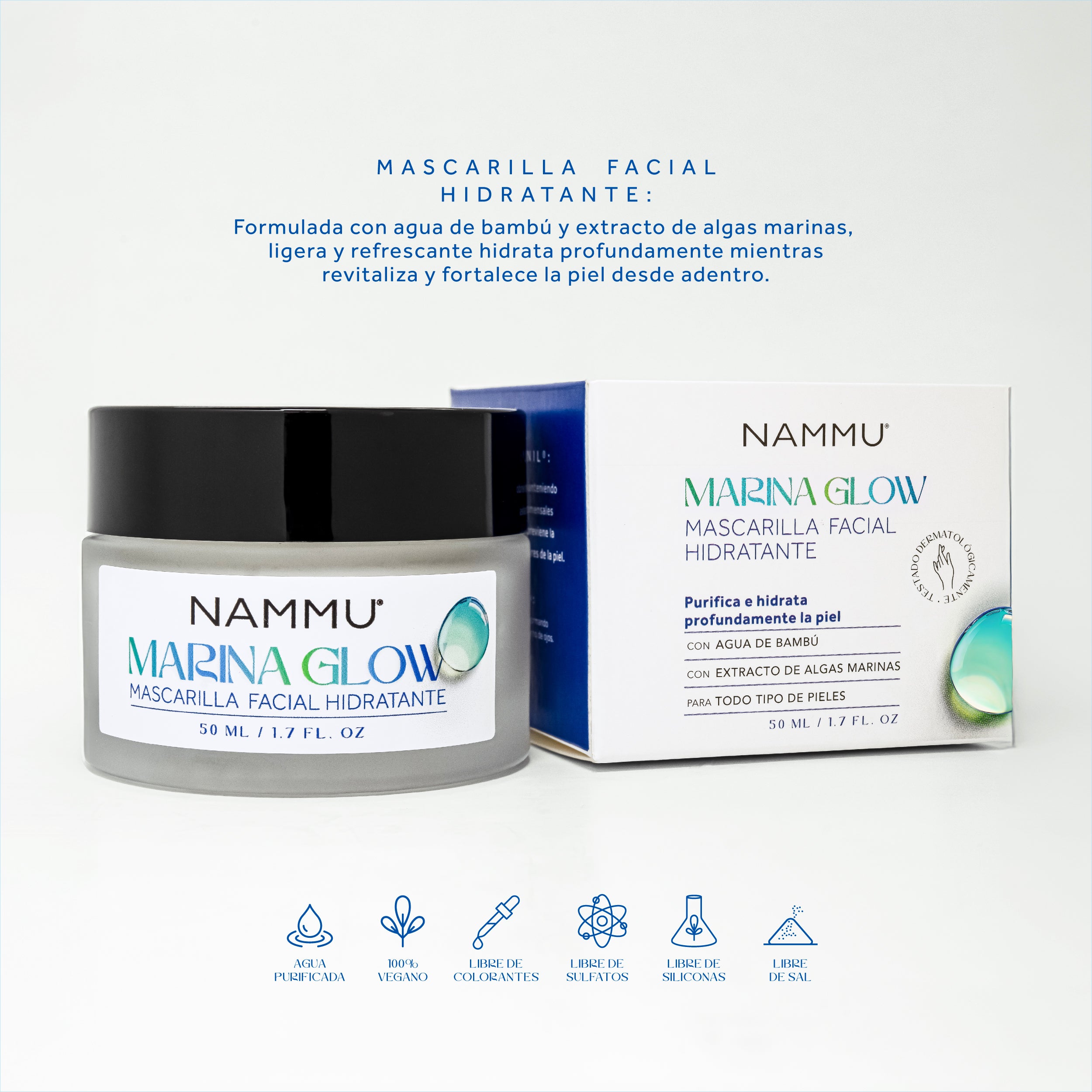 Marina Glow Mascarilla Facial Hidratante - 50 mL