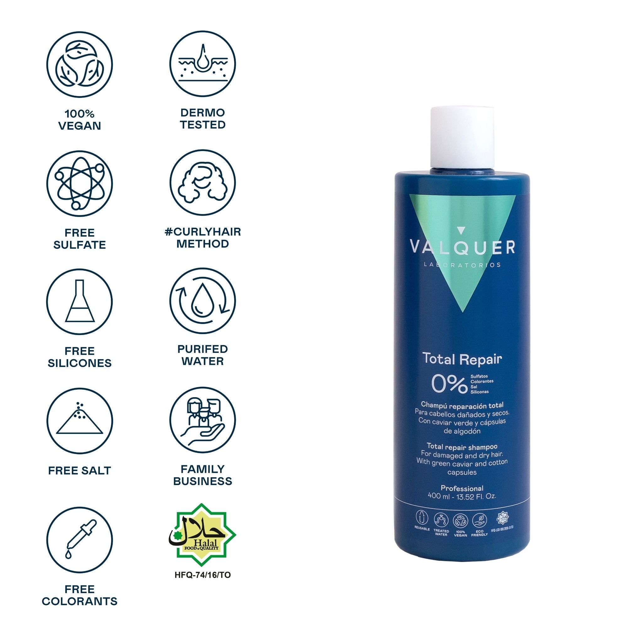 Champú Total Repair - Sin Sulfatos - 400 mL