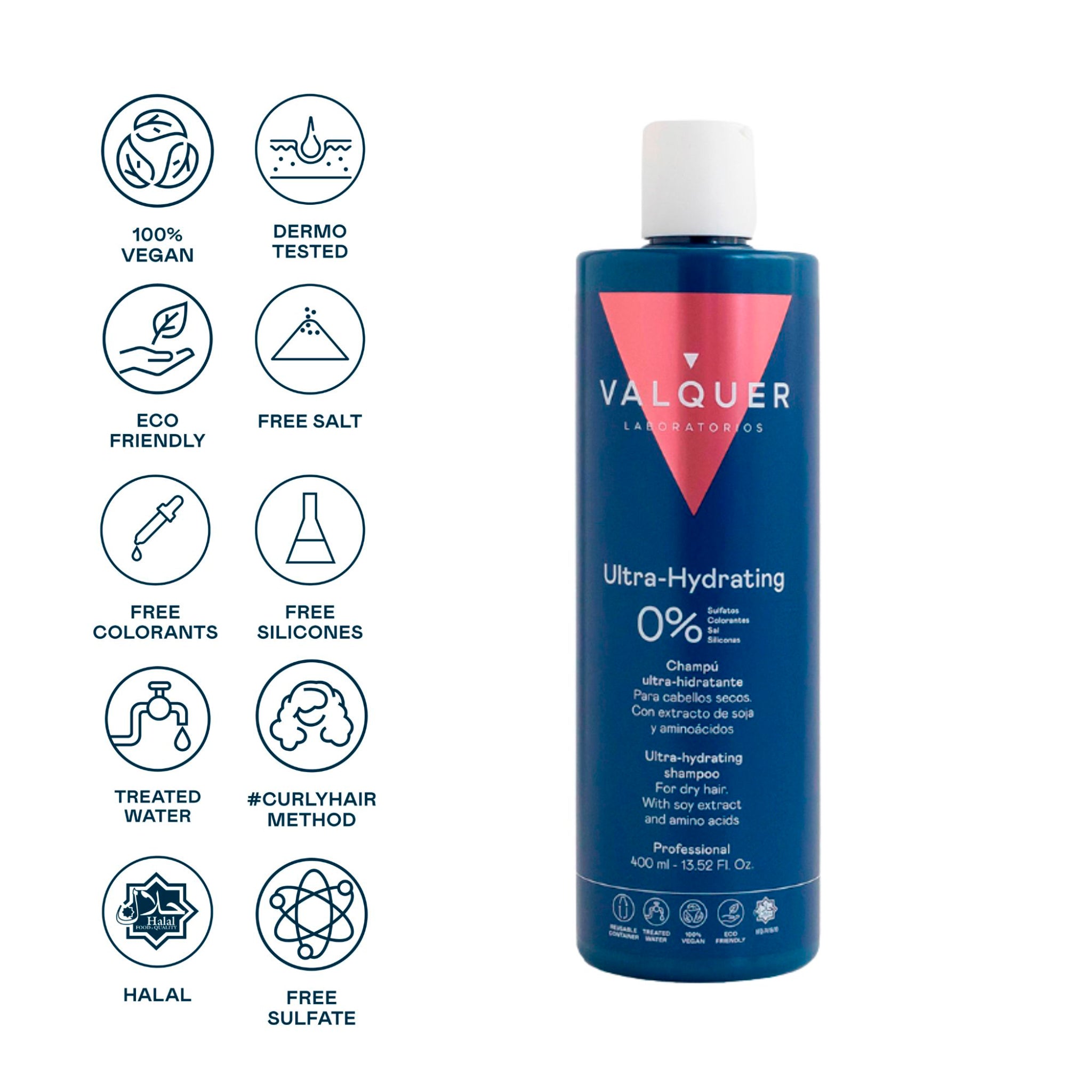 Champú Ultra Hidratante para Cabello Seco - Sin Sulfatos - 400 mL